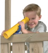 Teleskop na plac zabaw żółto niebieski z dzieckiem
